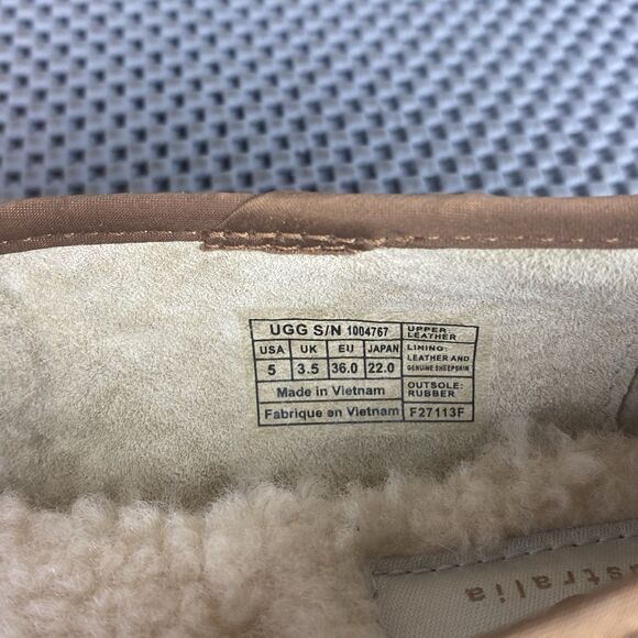 UGG Alloway Studded Ballet Flat Shoes 5 Brown Animal Print Leather Sheepskin - Picture 12 of 12